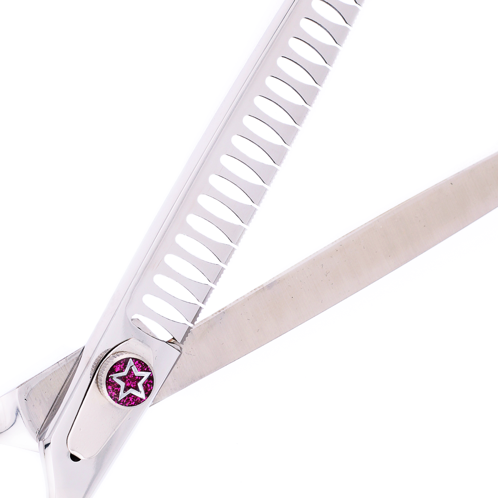 Titan Shears – Hoshi Silver & Purple Chunker Shears 8” image 3